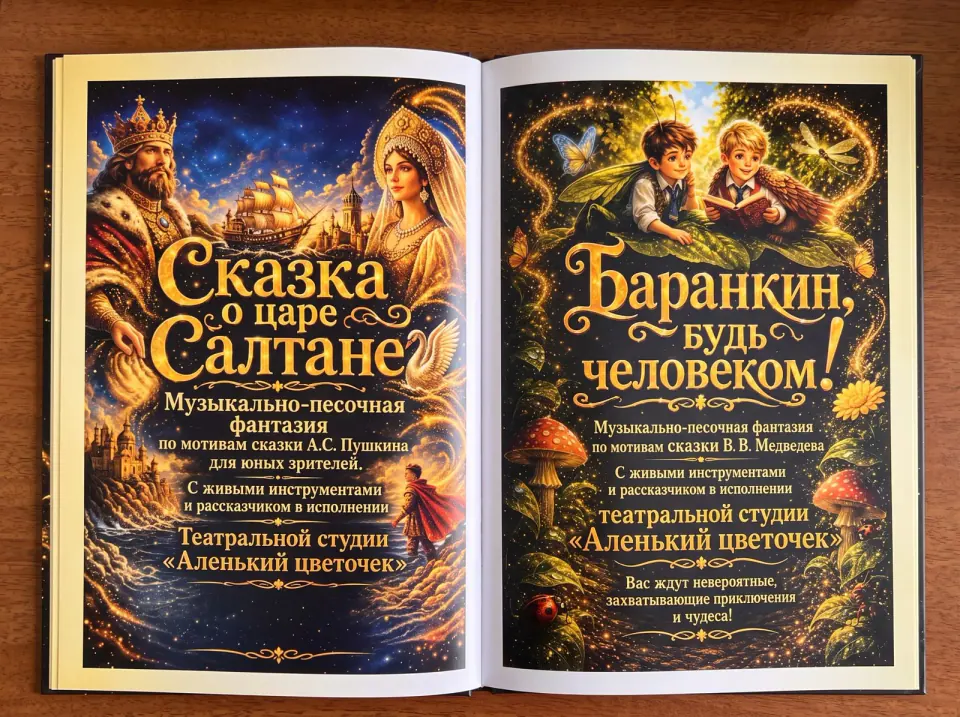 Иллюстрированный разворот детского театрального журнала