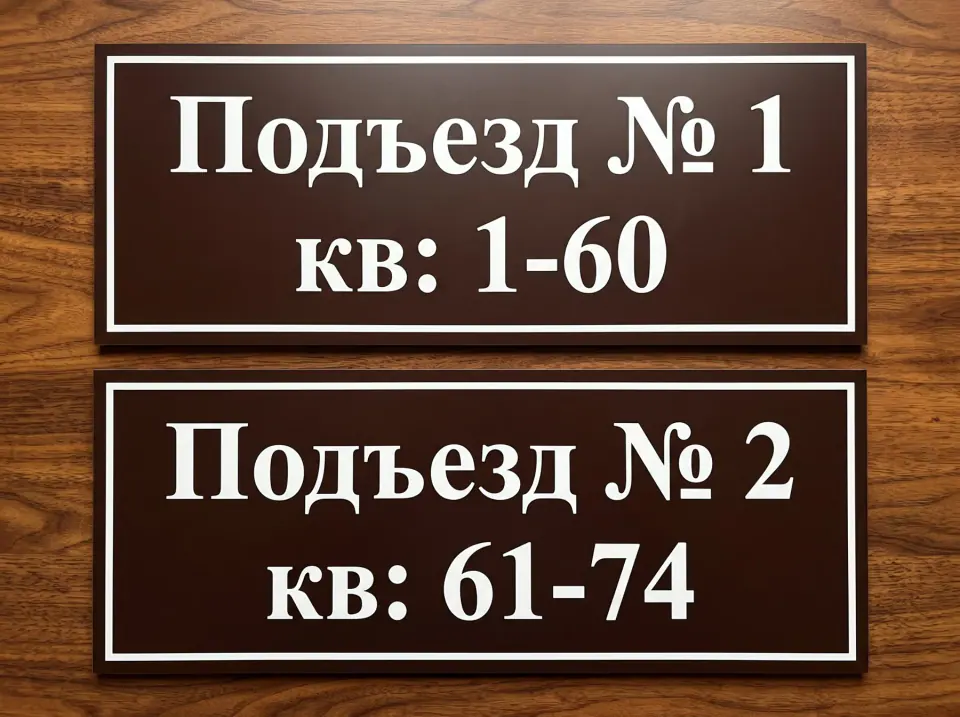 Таблички с номерами подъездов и квартир